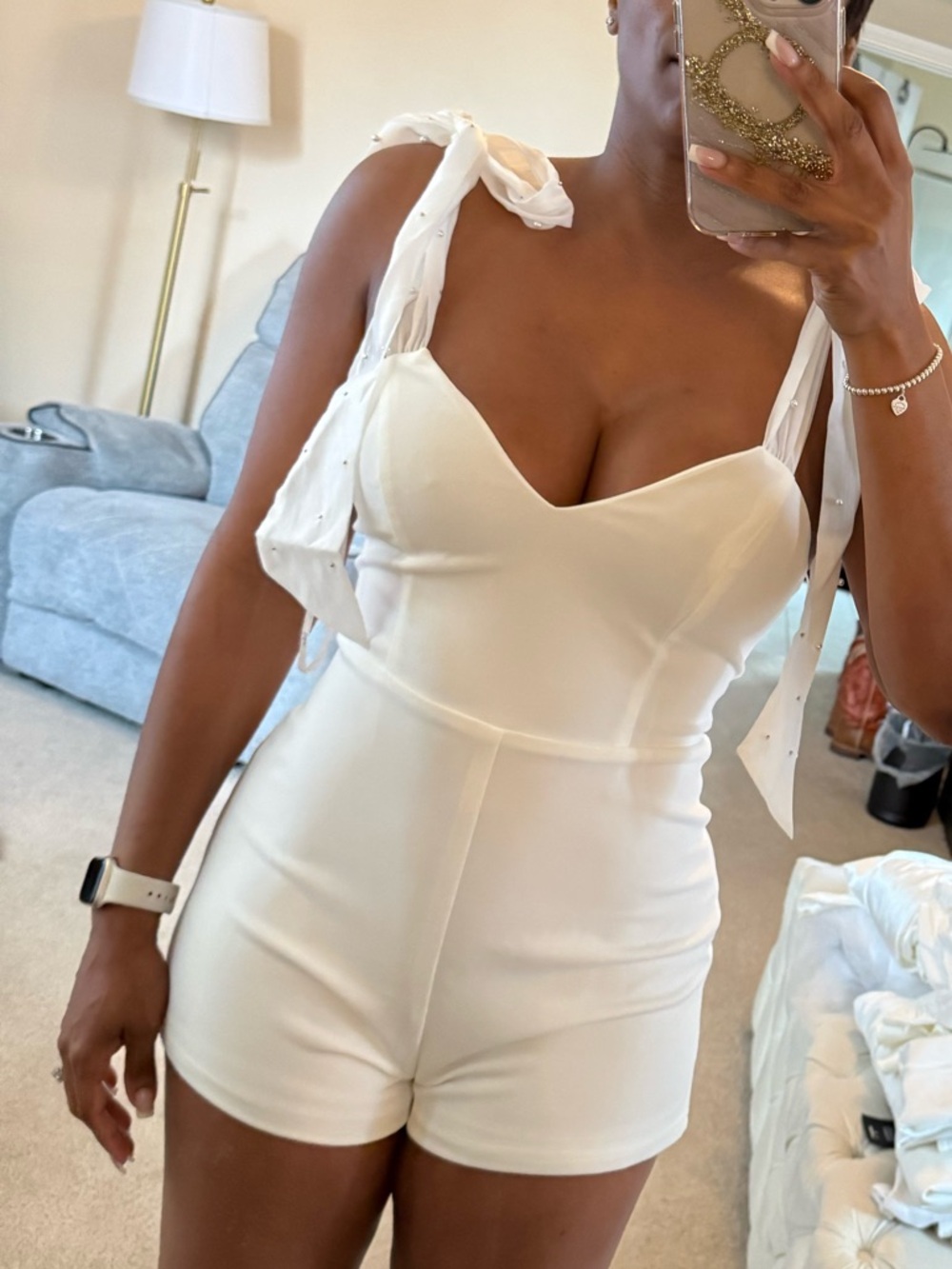 Ivory Strap Romper - Picture 3 of 4
